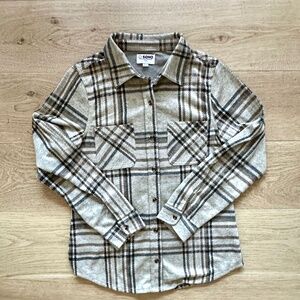 Womens Fall Knit Button Down Plaid Shirt